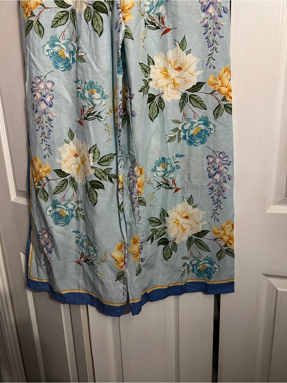 Joie Blue Floral Elastic-Waist Pants - Picture 8 of 8